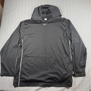 Vintage 90s Nike Hoodie Mens 2XL Black‎ Center Swoosh Logo Basketball Athletic